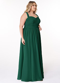 Azazie Zapheira Bridesmaid Dresses Emerald A-Line Ruched Chiffon Dress image9
