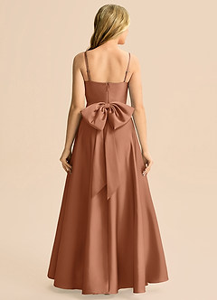 Azazie Rumi Junior Klä av A-Line i Stretch Satin Plisserad image2