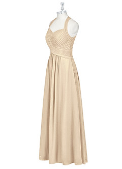 Azazie Claudia Bridesmaid Dresses Champagne A-Line Sweetheart Neckline Chiffon Dress image9