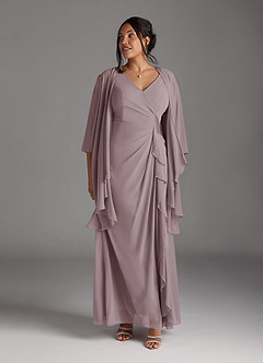 Azazie Manuella Abiti per la Madre della Sposa Abito A-Line in Chiffon con Scollo a V a Pieghe Dusk image12