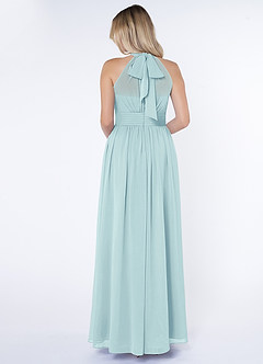 Azazie Iman Bridesmaid Dresses Sea Glass A-Line A-Line Ruched Chiffon Dress image2