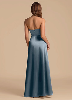 Azazie Wren Bridesmaid Dresses Twilight A-Line Strapless Metallic Satin Dress image2