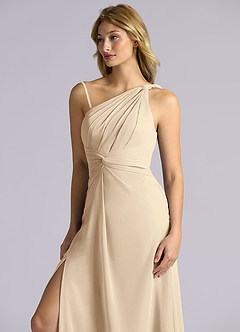Azazie Isabelle Final Sale Champagne A-Line One Shoulder Chiffon Convertible Dress image7