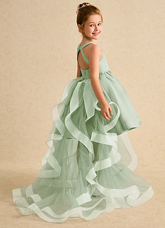 Azazie Julietta vestidos de niña de las flores Vestido de Salvia Polvorienta de Tul de Princesa con Convertible image6
