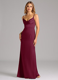 Azazie Aimee Bridesmaid Dresses Mulberry A-Line Sweetheart Neckline Stretch Satin Dress image1