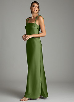 Azazie Ellia Bridesmaid Dresses Juniper Sheath Bow Stretch Satin Dress image4