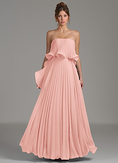 Azazie Alexia Bridesmaid Dresses Rosette A-Line Ruched Chiffon Dress image4