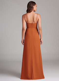 Azazie Maci Bridesmaid Dresses Cinnamon Sheath Pleated Chiffon Dress image7