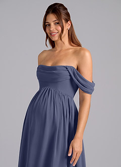 Azazie Saige Maternity Bridesmaid Dresses A-Line Pleated Chiffon Floor-Length Dress image6