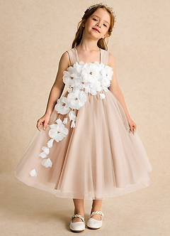 Azazie Dovey Flower Girl Dresses English Rose Ball-Gown Bow Tulle Dress image2