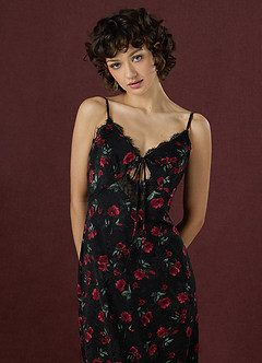 Masie Negro Rojo Vestido midi image5