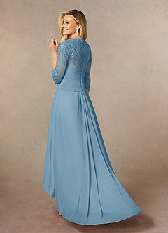 Azazie Anne Mother of the Bride Dresses Steel Blue Sheath Sweetheart Sequins Lace Dress image9