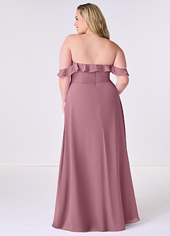 Barbie ♥ Azazie Brudtärnklänningar Klänning av A-Line i Chiffong Av axeln Vintage Mauve Konvertibel image8