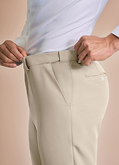 front William Tan Pantalones de vestir