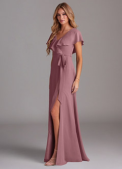 Azazie Lainey Bridesmaid Dresses Amethyst A-Line with Pockets Chiffon Dress image4