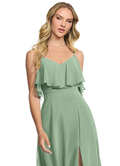 Azazie Jean Bridesmaid Dresses Matcha A-Line Chiffon Convertible Dress image4