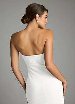 Azazie Saylor Bridesmaid Dresses White Mermaid Strapless Chiffon Dress image10