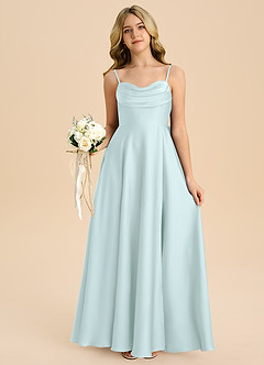 Azazie Bear Junior Sea Glass A-Line Sweetheart Neckline Stretch Satin Dress image7