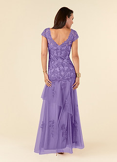 Azazie Romy Abiti per la Madre della Sposa Abito Sirena in Tulle con Scollo a V e Paillettes Tahiti image4