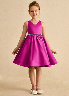 Azazie Julietta vestidos de niña de las flores Vestido de Fucsia de Tul de Princesa con Convertible image9