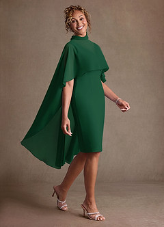 Azazie Irna Klänningar till brudens mor Klä Kolumn i Chiffong Mörkgrön image5