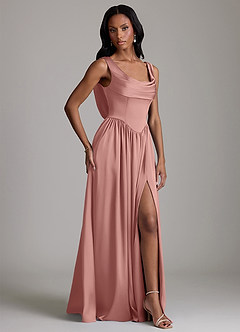 Azazie Novi Bridesmaid Dresses Rosette A-Line with Pockets Stretch Satin Dress image5