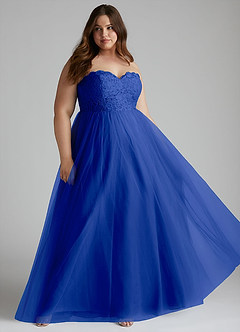 Azazie Roni Bridesmaid Dresses Royal Blue A-Line Sweetheart Neckline Tulle Convertible Dress image7