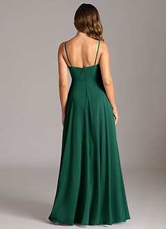 Azazie Amani Brautjungfernkleider A-Linie Plissee Chiffon Kleid Smaragd image2