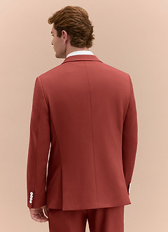 front James Terracotta Structured Stretch Suit Jacket