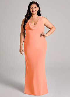 Azazie Rylina Brudtärnklänningar Klä av Sjöjungfru i Chiffong Plisserad Solnedgång image7