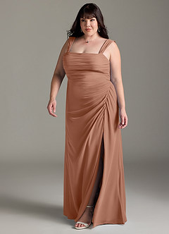 Azazie Jesaphine Bridesmaid Dresses Bronzer Sheath Bow Chiffon Dress image12