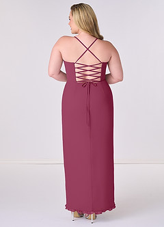 Barbie ♥ Azazie Bridesmaid Dresses Mulberry Sheath Corset Chiffon Dress image7