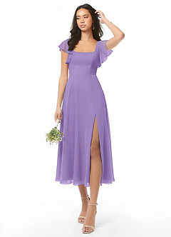 Azazie Bondi Bridesmaid Dresses Tahiti A-Line Ruched Chiffon Dress image1