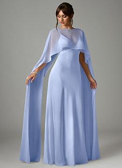 Azazie Stefania Robes de demoiselle d'honneur Robe Trapèze en Satin extensible Eis image3