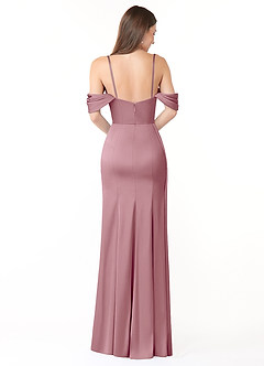 Azazie Amyra Vestidos de damas de honor Vestido de Malva Vintage de Satén Elástico de Corte Recto Convertible con Vestidos sin tirantes image2