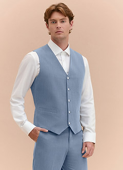 front William Dusty Blue Comfort Blend Suit Vest