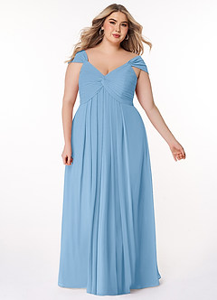 Azazie Kaitlynn Final Sale Matcha Empire Ruched Chiffon Convertible Dress image8