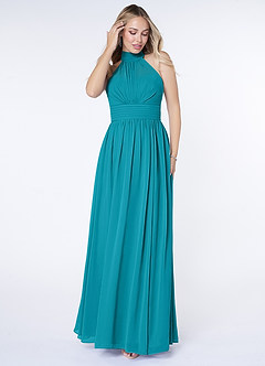 Azazie Iman Bridesmaid Dresses Jade A-Line A-Line Ruched Chiffon Dress image4