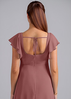 Azazie Bondi Maternity Bridesmaid Dresses A-Line Ruched Chiffon Floor-Length Dress image6