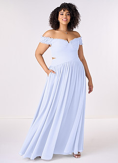 Barbie ♥ Azazie Bridesmaid Dresses Lavender A-Line Off the Shoulder Chiffon Convertible Dress image7