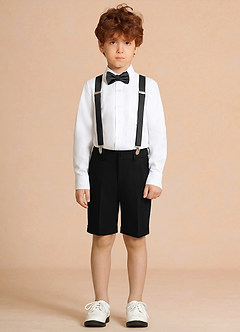 front Oliver Black Boy Shorts Suit 4-Piece Set