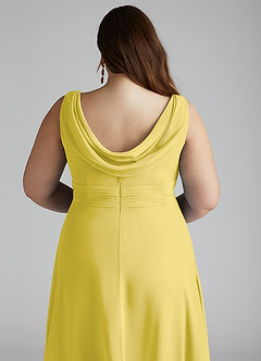 Azazie Karina Bridesmaid Dresses Canary A-Line Pleated Chiffon Dress image10