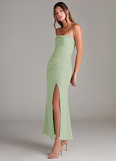 Azazie Leonis Bridesmaid Dresses Dusty Sage Mermaid Strapless Chiffon Convertible Dress image3