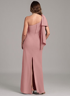 Azazie Capri Bridesmaid Dresses Dusty Rose A-Line One Shoulder Chiffon Dress image2