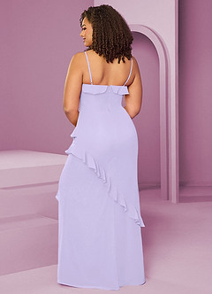 Barbie ♥ Azazie Bridesmaid Dresses Lilac Sheath Chiffon Dress image2