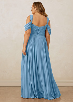 Christian Siriano Bridal for Azazie 1013 Bridesmaid Dresses Steel Blue A-Line Off the Shoulder Chiffon Dress image12