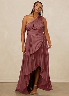 Christian Siriano Bridal for Azazie 1008 Bridesmaid Dresses Amethyst A-Line One Shoulder Stretch Satin Dress image9