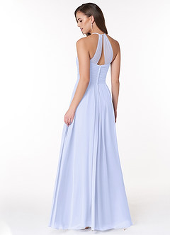 Azazie Ginger Bridesmaid Dresses Lavender A-Line Halter Pleated Chiffon Dress image4