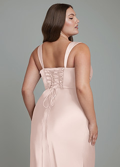 Azazie Agustina Brautjungfernkleider Meerjungfrau-Linie Korsett Stretch-Satin Kleid Zartrosa image13