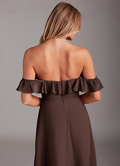 Azazie Lyra Bridesmaid Dresses Ganache A-Line Chiffon Convertible Dress image8